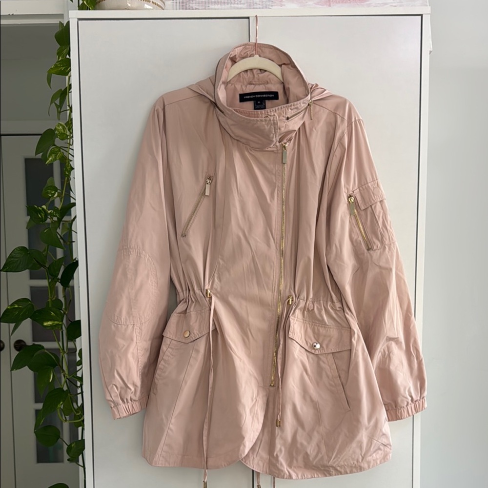 French Connection Pink Utility Jacket with Drawstring Waist